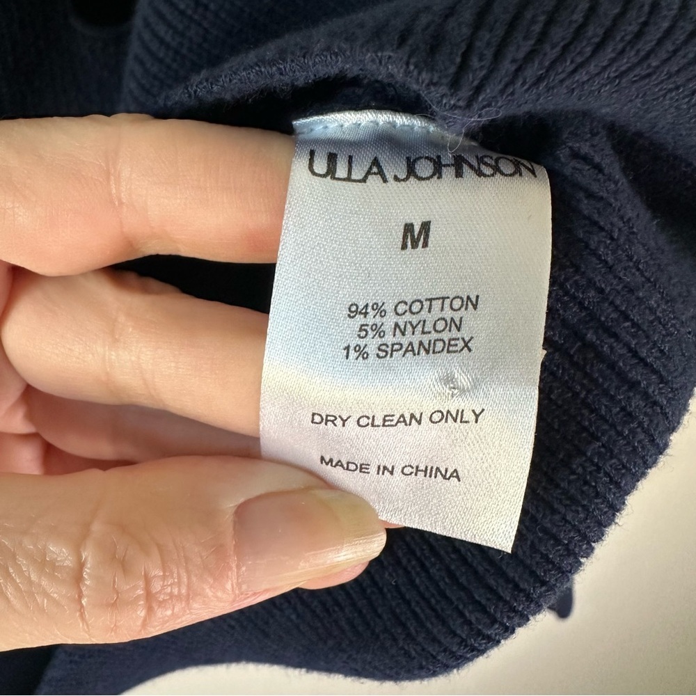 ULLA JOHNSON Vanessa Pullover Blue Embroidered Knit
Sweater SZ M - Picture 5 of 8